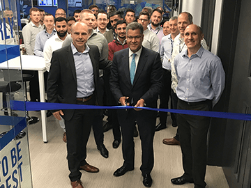 Alok Sharma opening ESP new global operations centre at HQ in Reading